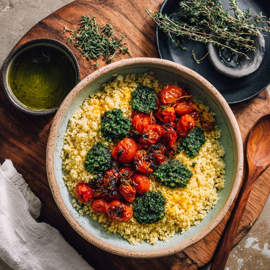 Roast Cherry Tomato and Thyme Risotto with Basil Pesto Recipe - Recipe Image