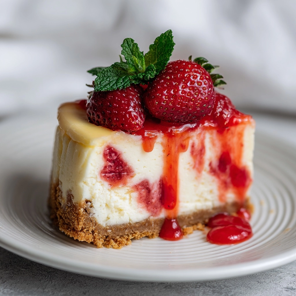 Strawberry Swirl Cheesecake Recipe - Recipe Image