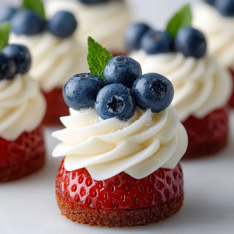 Red, White, and Blue Cheesecake Strawberries Recipe