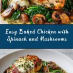 Baked Chicken with Spinach and Mushrooms Recipe