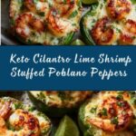 Keto Cilantro Lime Shrimp Stuffed Poblano Peppers Recipe