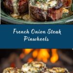 French Onion Steak Pinwheels Recipe