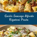 Creamy Garlic Sausage Alfredo Rigatoni Recipe