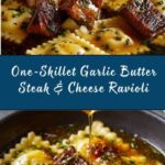 One-Skillet Garlic Butter Steak & Cheese Ravioli Recipe
