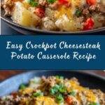 Crockpot Cheesesteak Potato Casserole Recipe