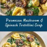 Creamy Parmesan Mushroom and Spinach Tortellini Soup Recipe