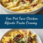 One Pot Taco Chicken Alfredo Pasta Recipe