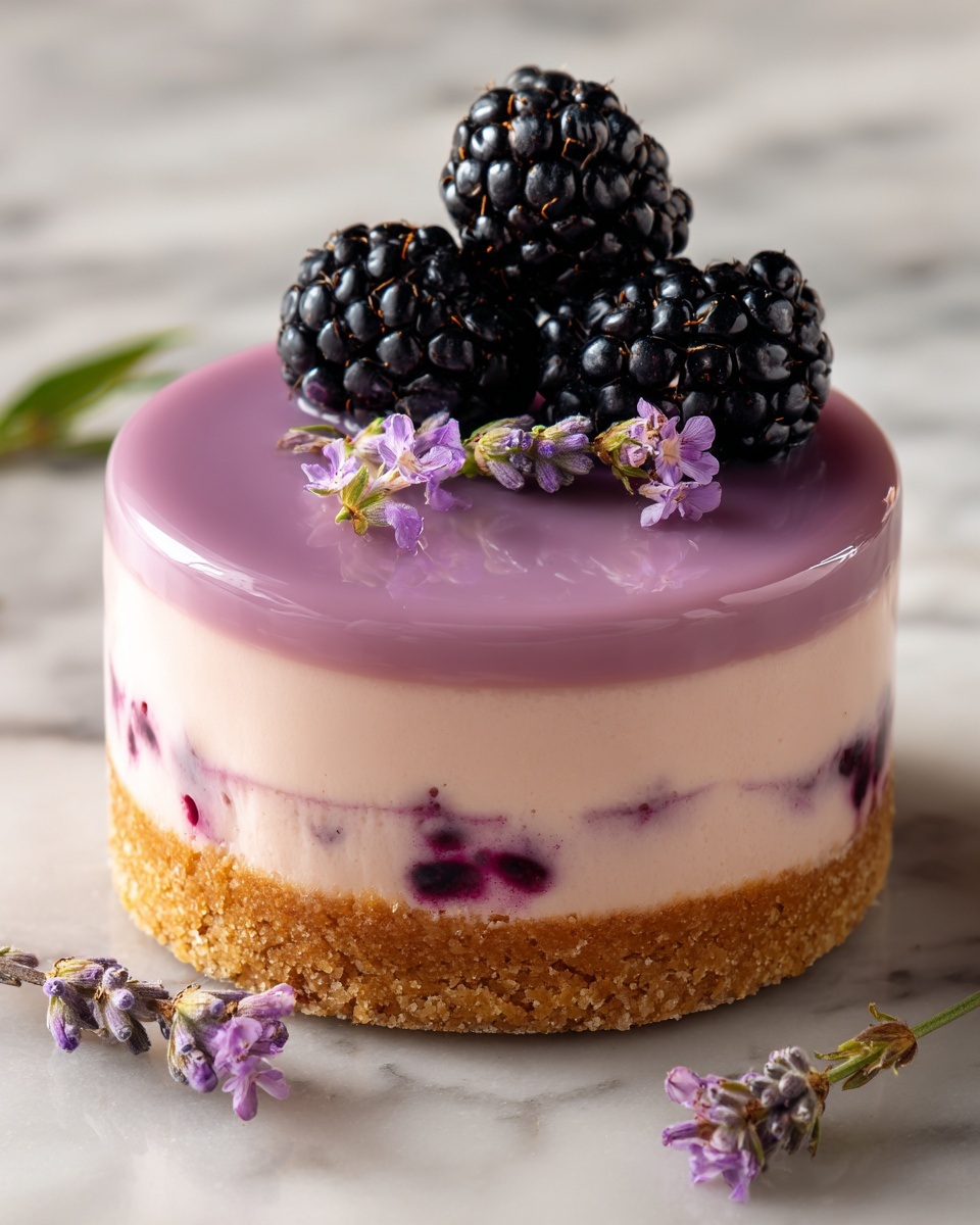 Luscious Blackberry Lavender Cheesecakes Recipe - Recipe Image