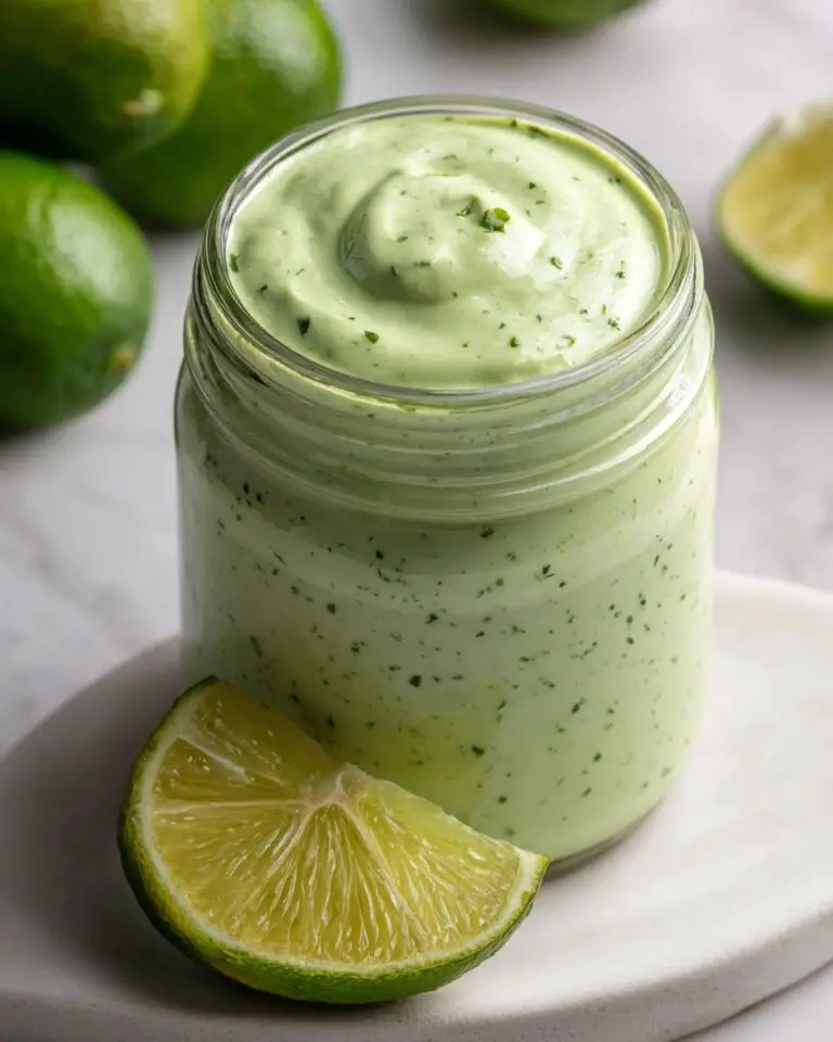 Creamy Garlic Lime Cilantro Sauce with Jalapeños Recipe