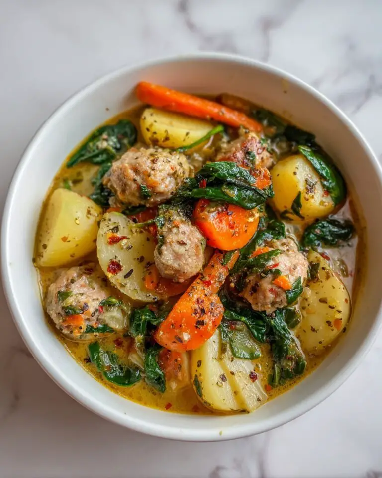 Italian Sausage Potato Soup with Carrots & Spinach Recipe