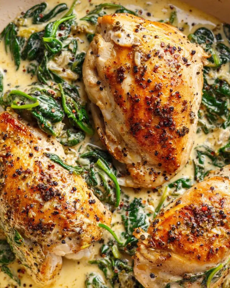 Creamy Chicken with Spinach Dinner Recipe