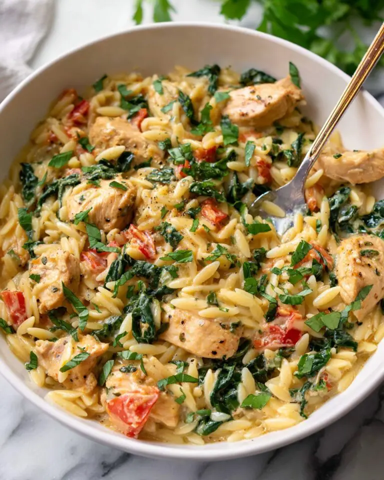 Slow Cooker Creamy Tuscan Chicken Orzo Recipe