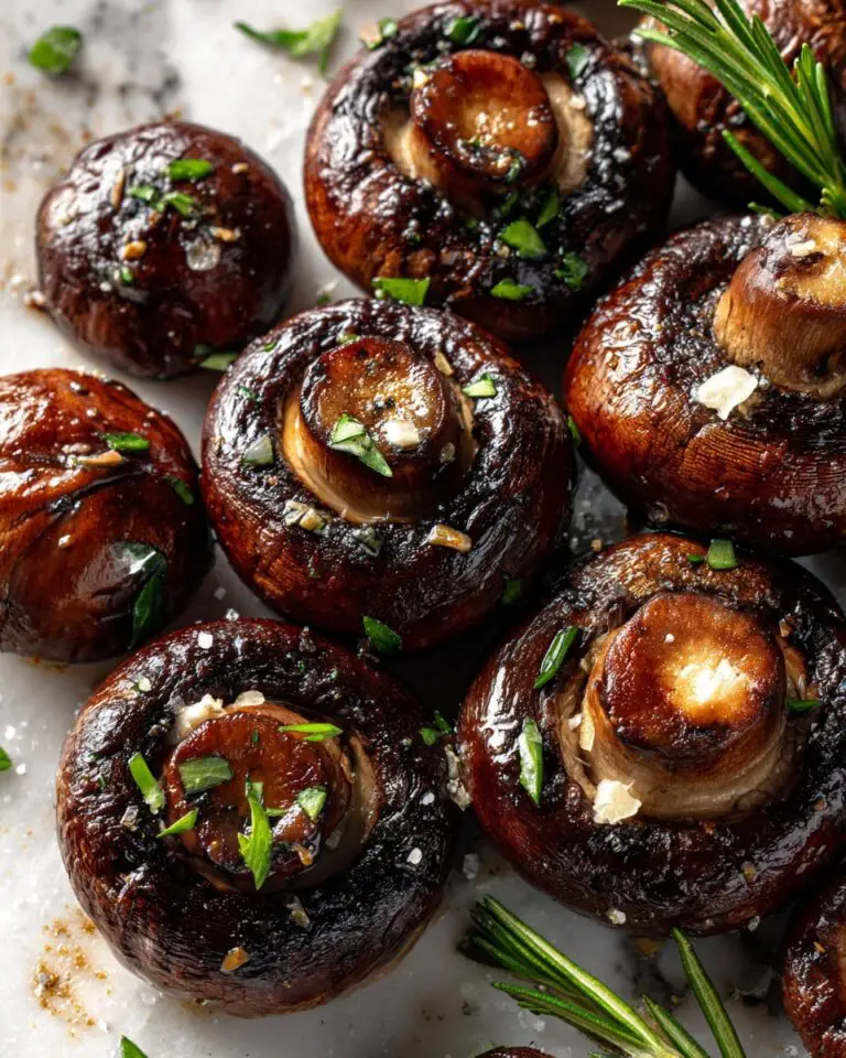 Balsamic Garlic Grilled Mushroom Skewers Recipe