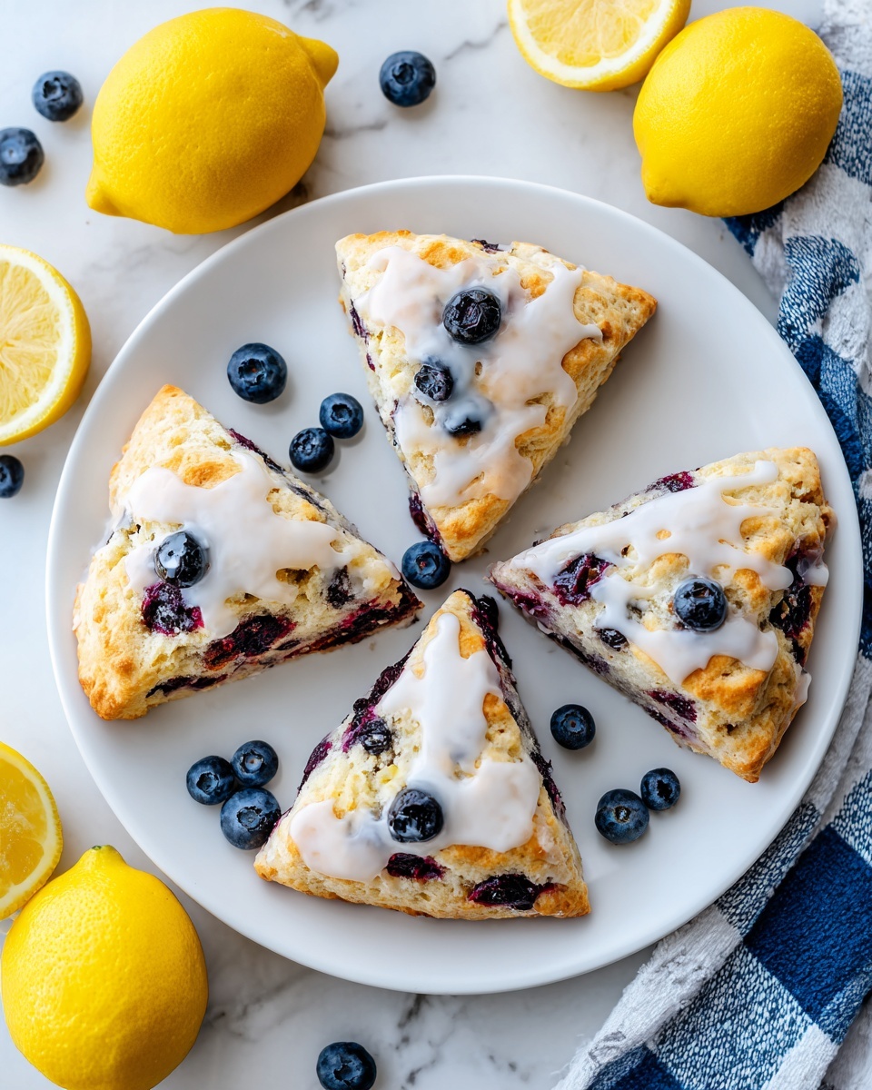 Blueberry Scones with Lemon Glaze Recipe - Recipe Image