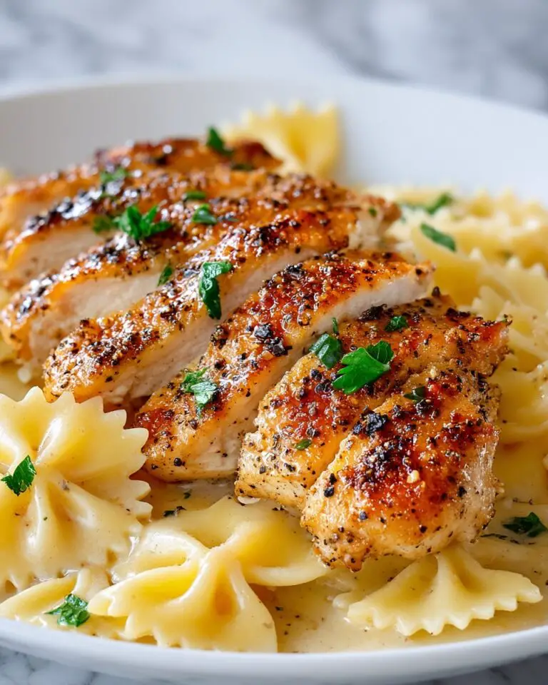 Lemon Garlic Chicken with Parmesan Bowtie Pasta Recipe