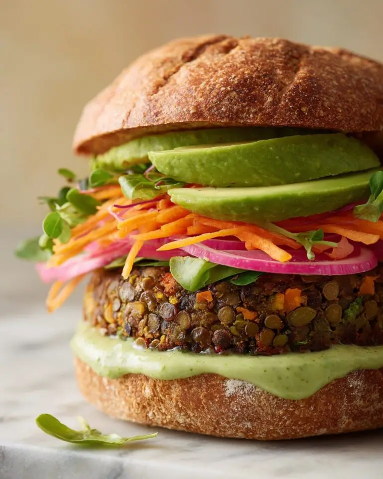 Lentil-Chickpea Veggie Burgers with Avocado Green Harissa Recipe