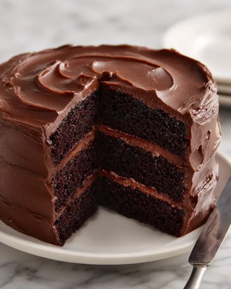 Homemade Chocolate Cake with Rich Chocolate Frosting Recipe