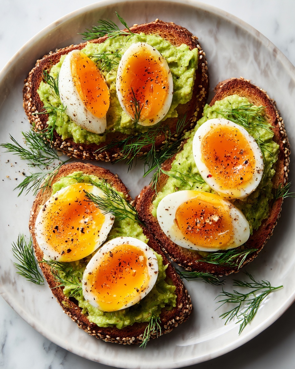 Avocado Toast with Soft-Boiled Eggs and Dill Recipe - Recipe Image