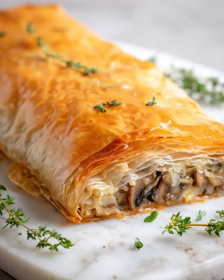Mushroom Strudel with Leeks and Parmesan Cheese Recipe