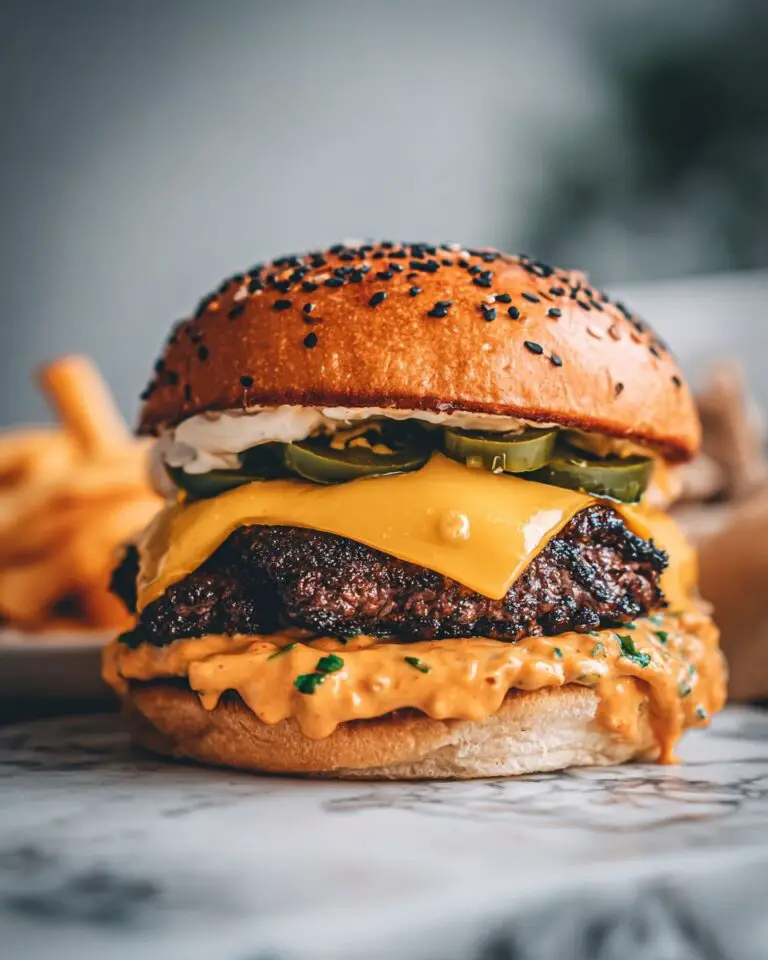 Double-Decker Jalapeño Popper Smash Burger with Ranch Drizzle Recipe