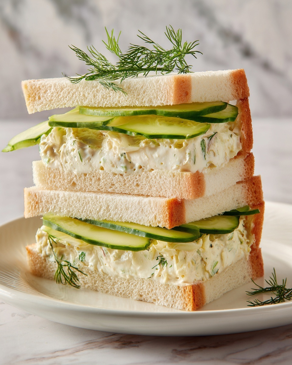 Cucumber Benedictine Tea Sandwiches Recipe - Recipe Image