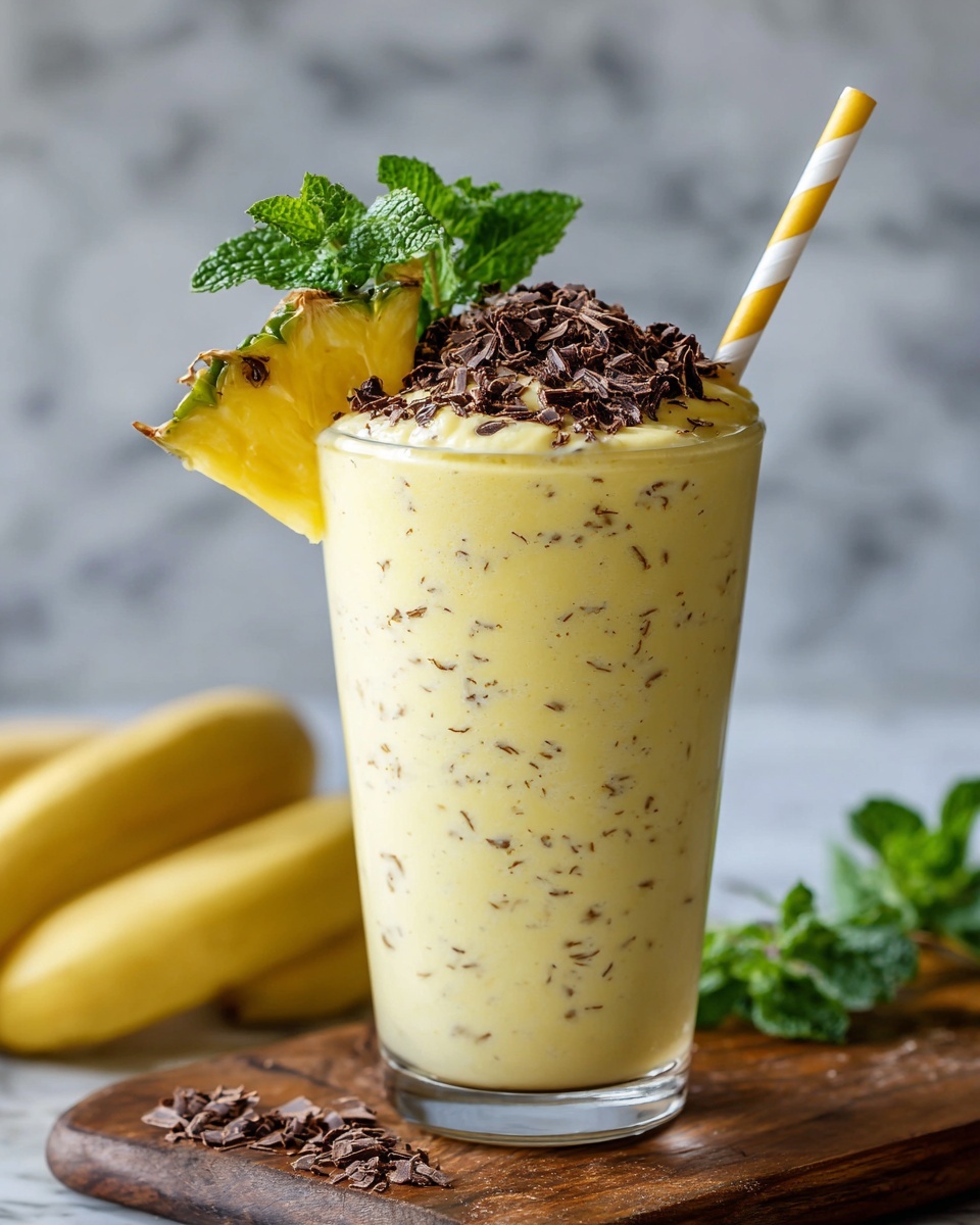 Tropical Pineapple Mango Banana Smoothie Recipe - Recipe Image
