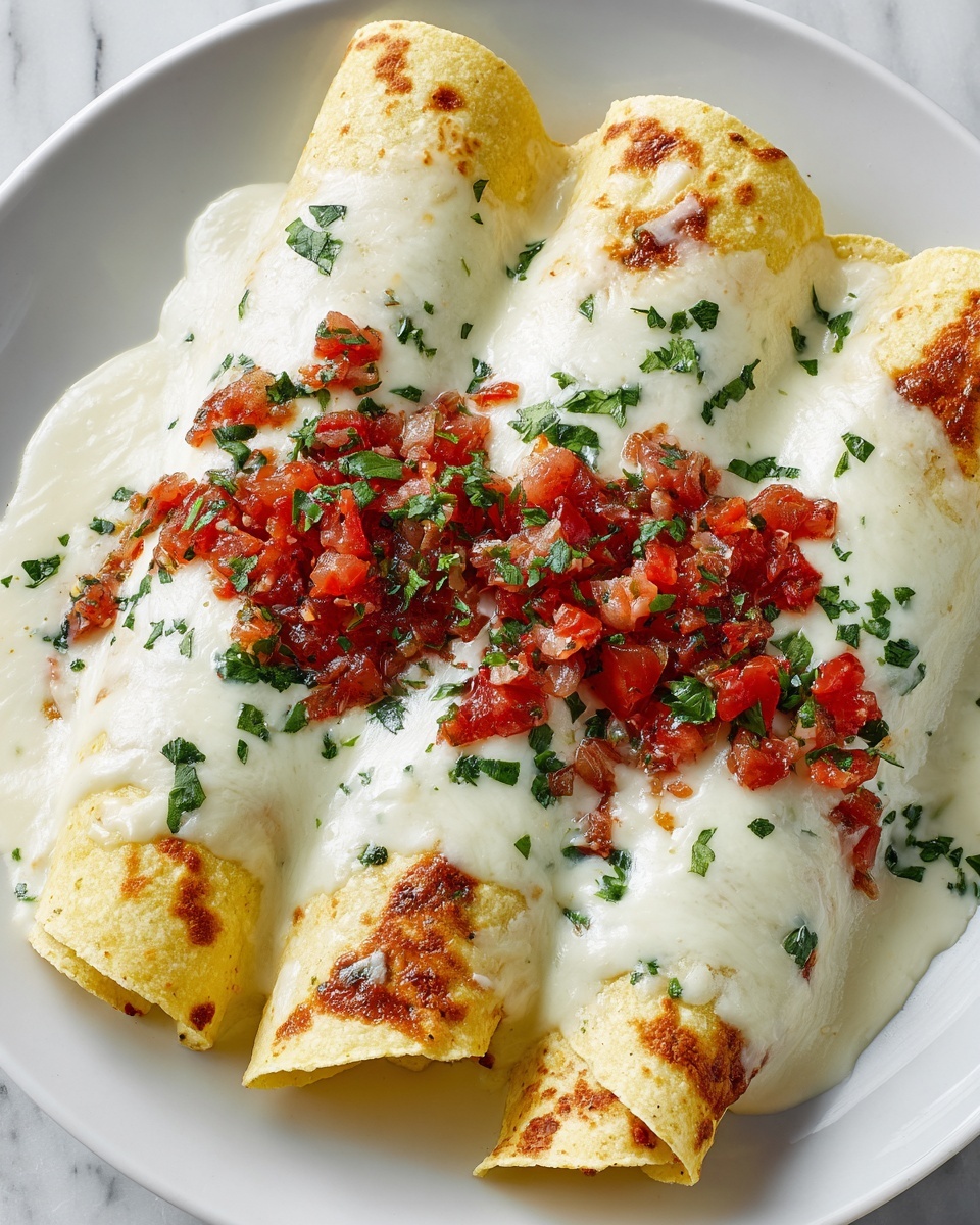Chicken Enchiladas with Sour Cream White Sauce Recipe - Recipe Image