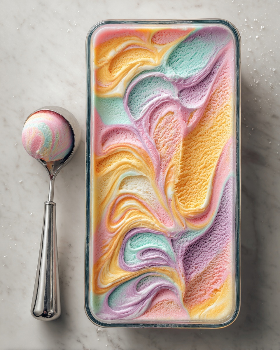 Jello Rainbow Sherbet Ice Cream Recipe - Recipe Image