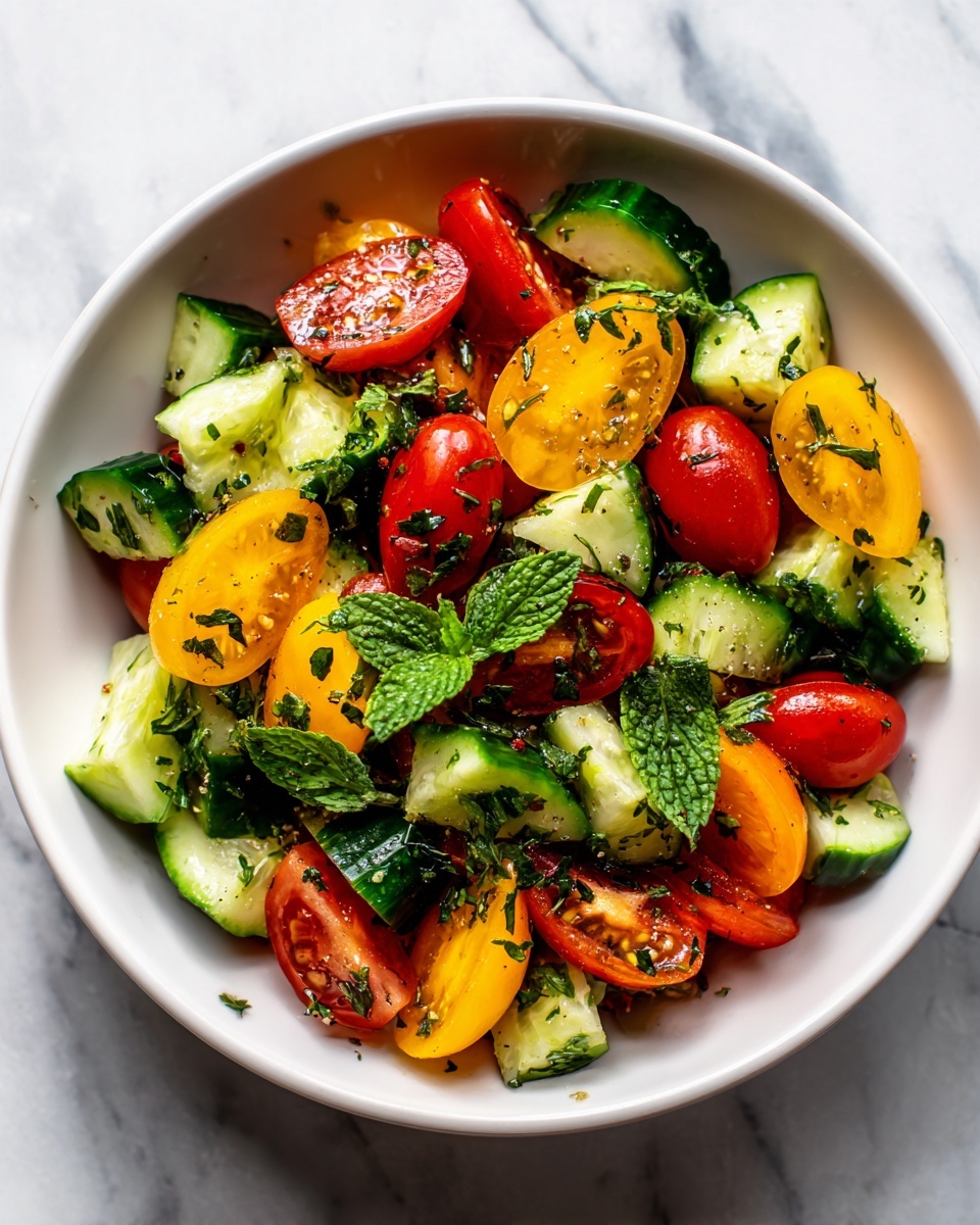 Cucumber Tomato Avocado Salad Recipe - Recipe Image