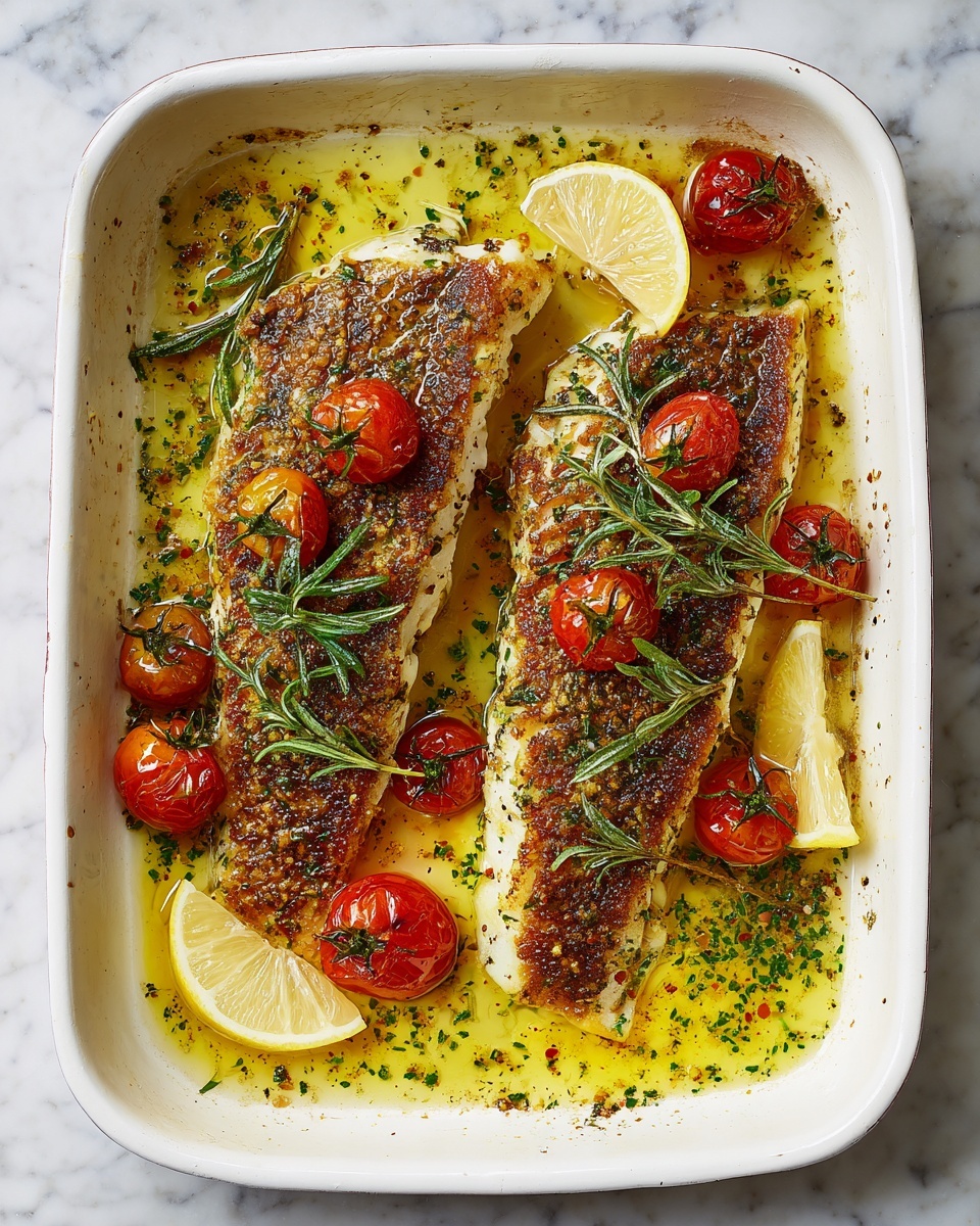 Mediterranean Baked Fish Recipe - Recipe Image