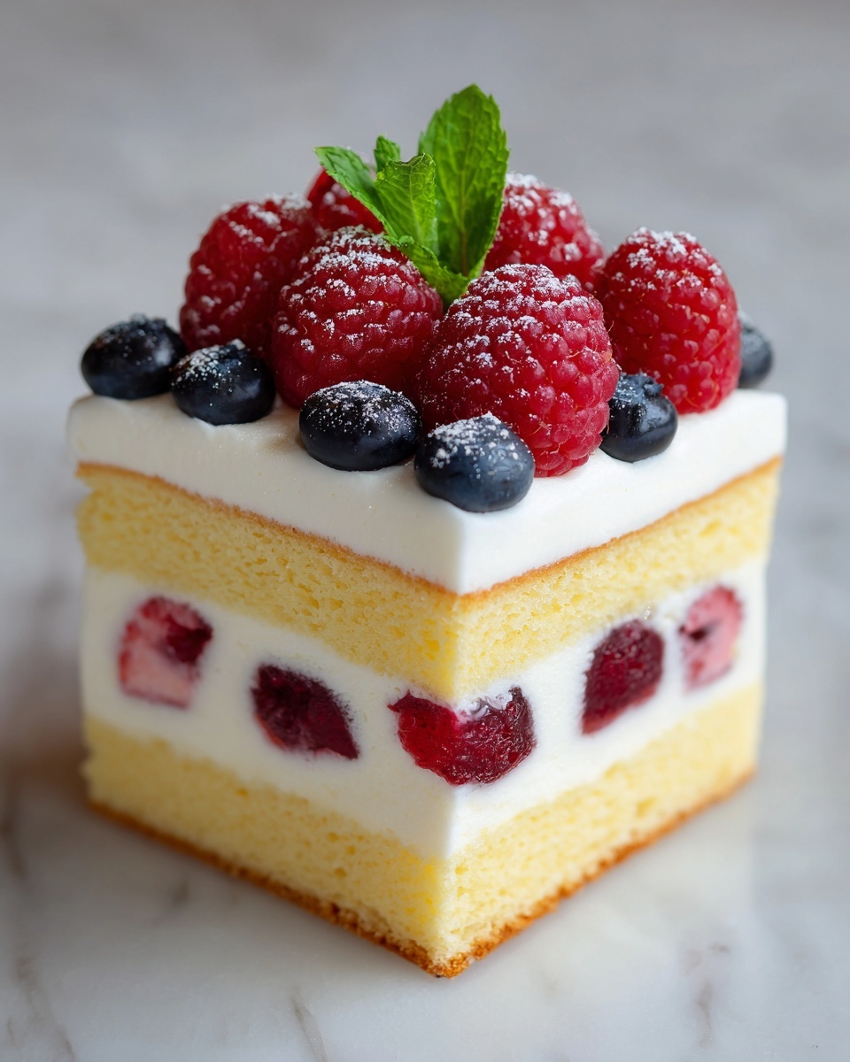 No-Bake Victoria Sponge Mousse Slice Recipe - Recipe Image