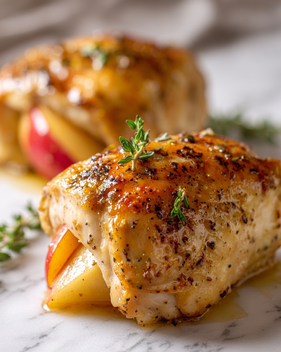 Maple Mustard Glazed Chicken Breast Stuffed with Brie & Apple Recipe - Recipe Image