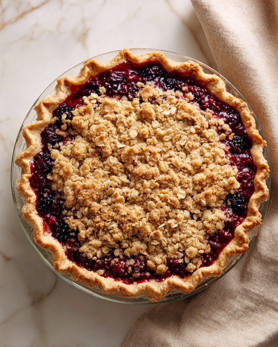 Triple Berry Rhubarb Pie Recipe - Recipe Image