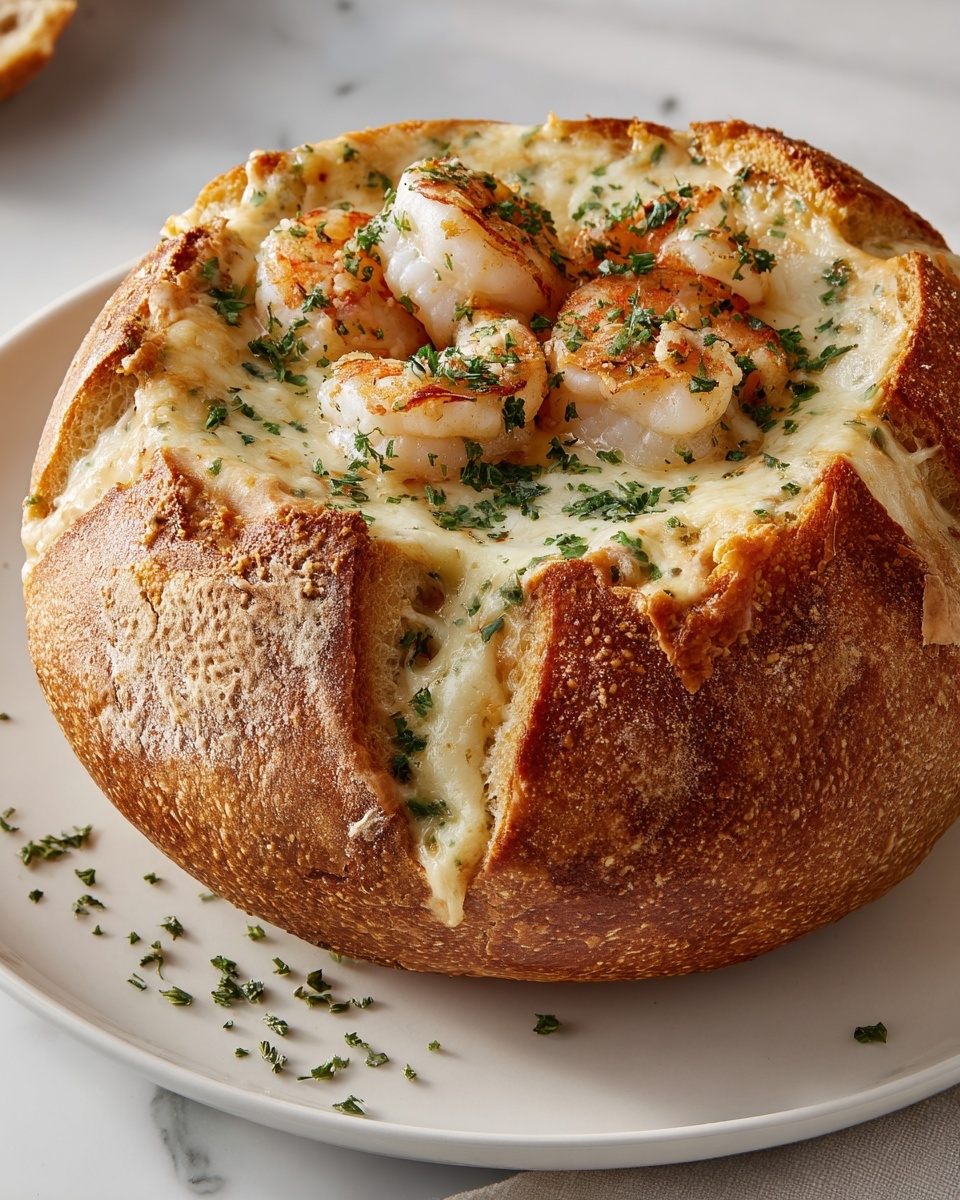 Stuffed Seafood Bread Bowl Recipe - Recipe Image