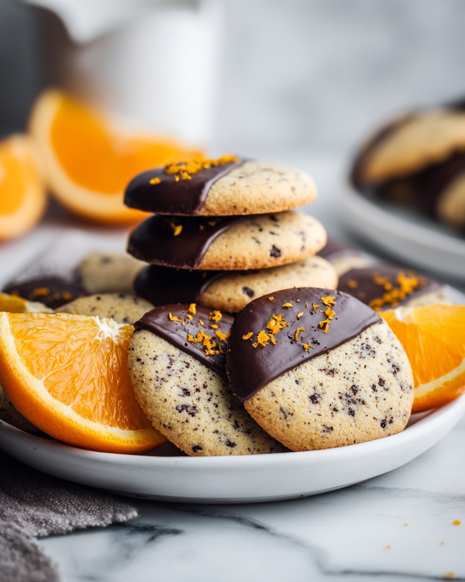 Dark Chocolate Orange Shortbread Cookies Recipe - Recipe Image