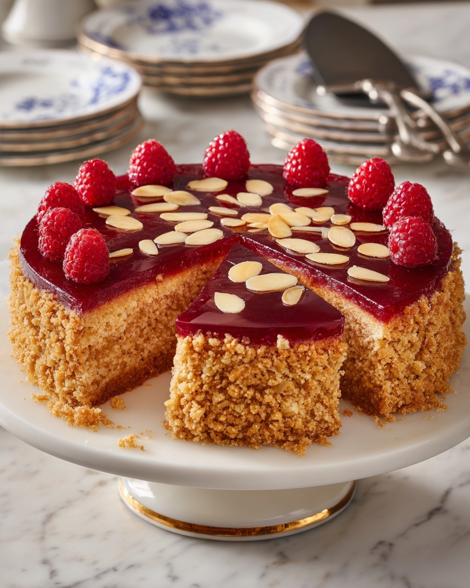Raspberry and Almond Upside-Down Cake Recipe - Recipe Image