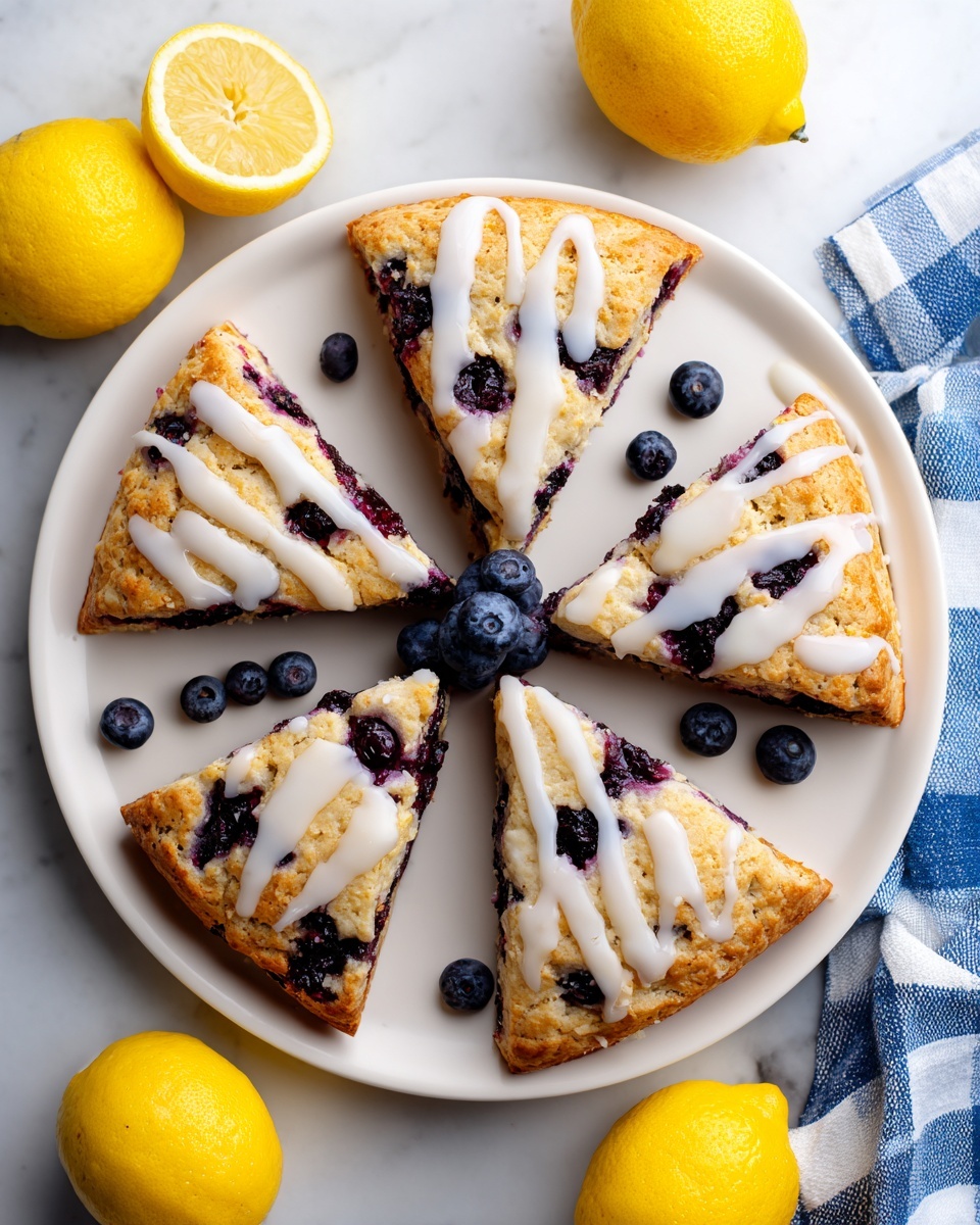 Blueberry Scones with Lemon Glaze Recipe - Recipe Image