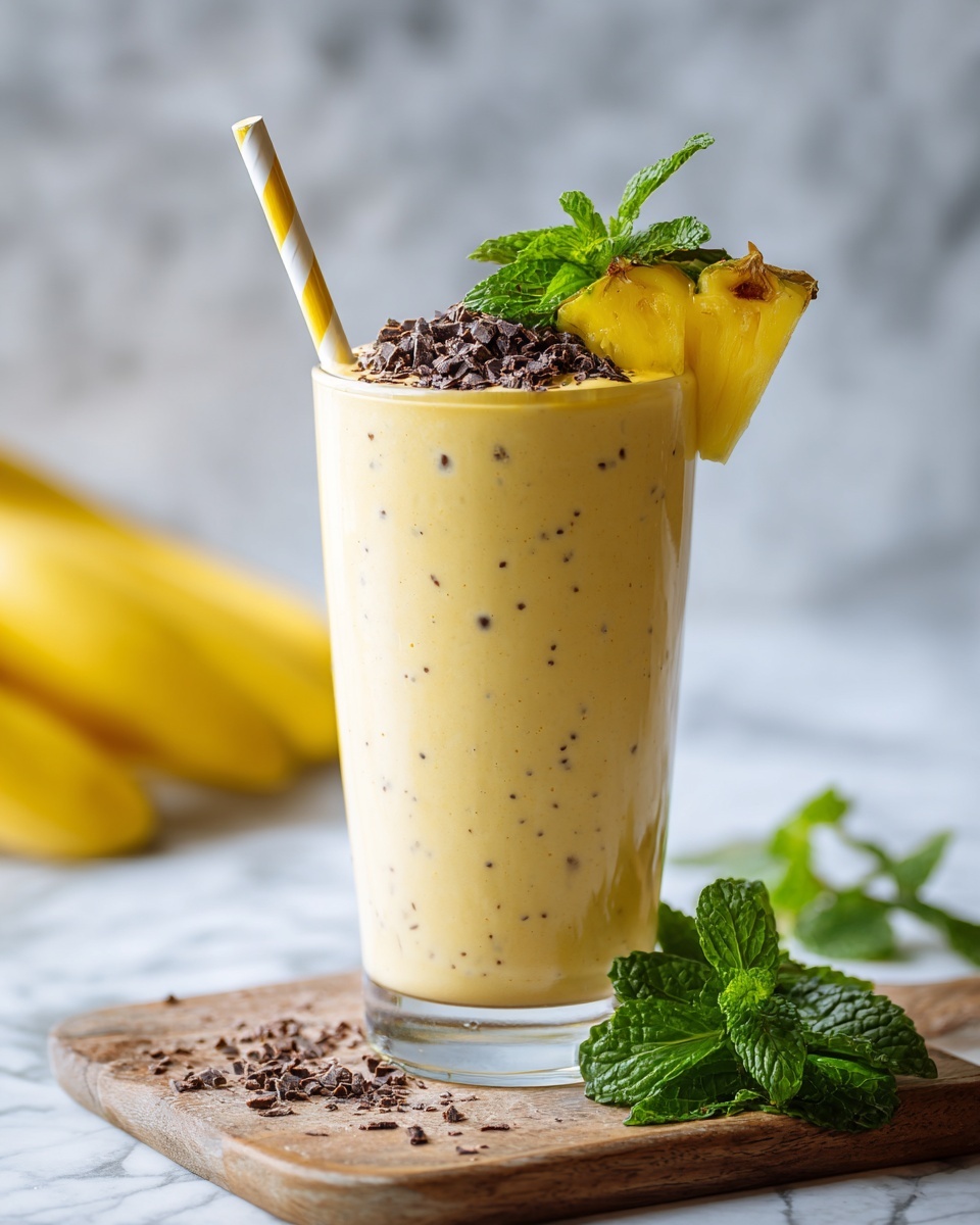 Tropical Pineapple Mango Banana Smoothie Recipe - Recipe Image