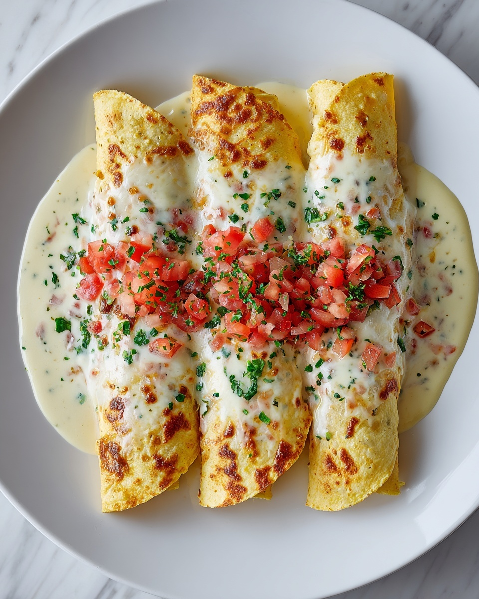 Chicken Enchiladas with Sour Cream White Sauce Recipe - Recipe Image
