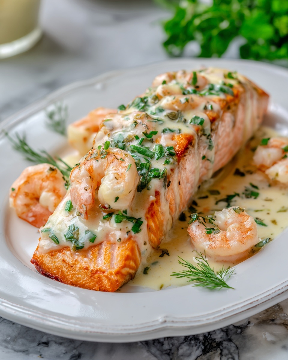 Crab & Shrimp Stuffed Salmon Recipe - Recipe Image