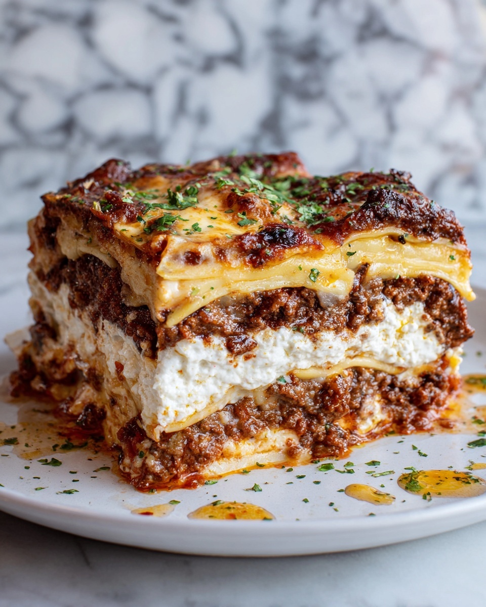 Homemade Classic Lasagna with Meat and Cheese Recipe - Recipe Image