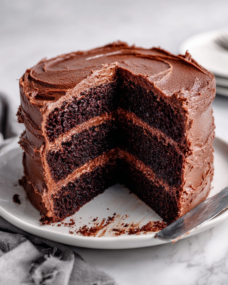 Homemade Chocolate Cake with Rich Chocolate Frosting Recipe - Recipe Image