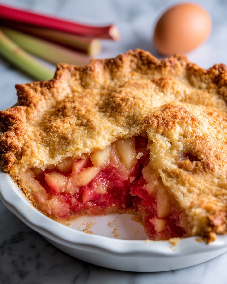 Rhubarb Custard Pie Recipe - Recipe Image