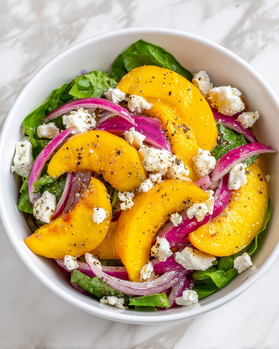 Peach Salad with Fresh Mozzarella and Balsamic Glaze Recipe - Recipe Image