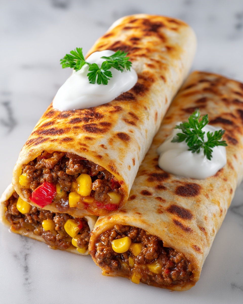 Beef and Cheese Chimichangas Recipe - Recipe Image