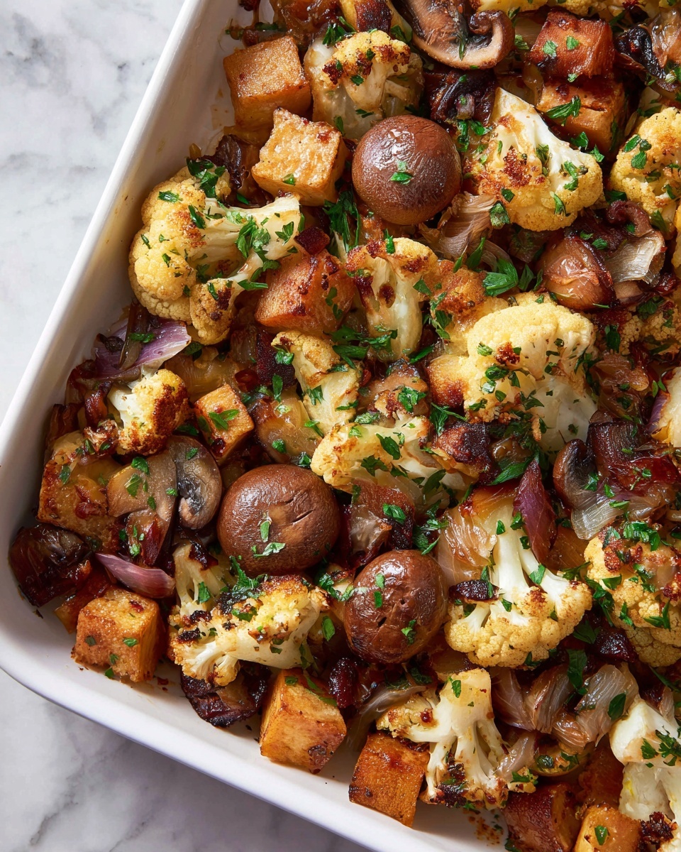 Garlic Mushrooms Cauliflower Skillet Recipe - Recipe Image