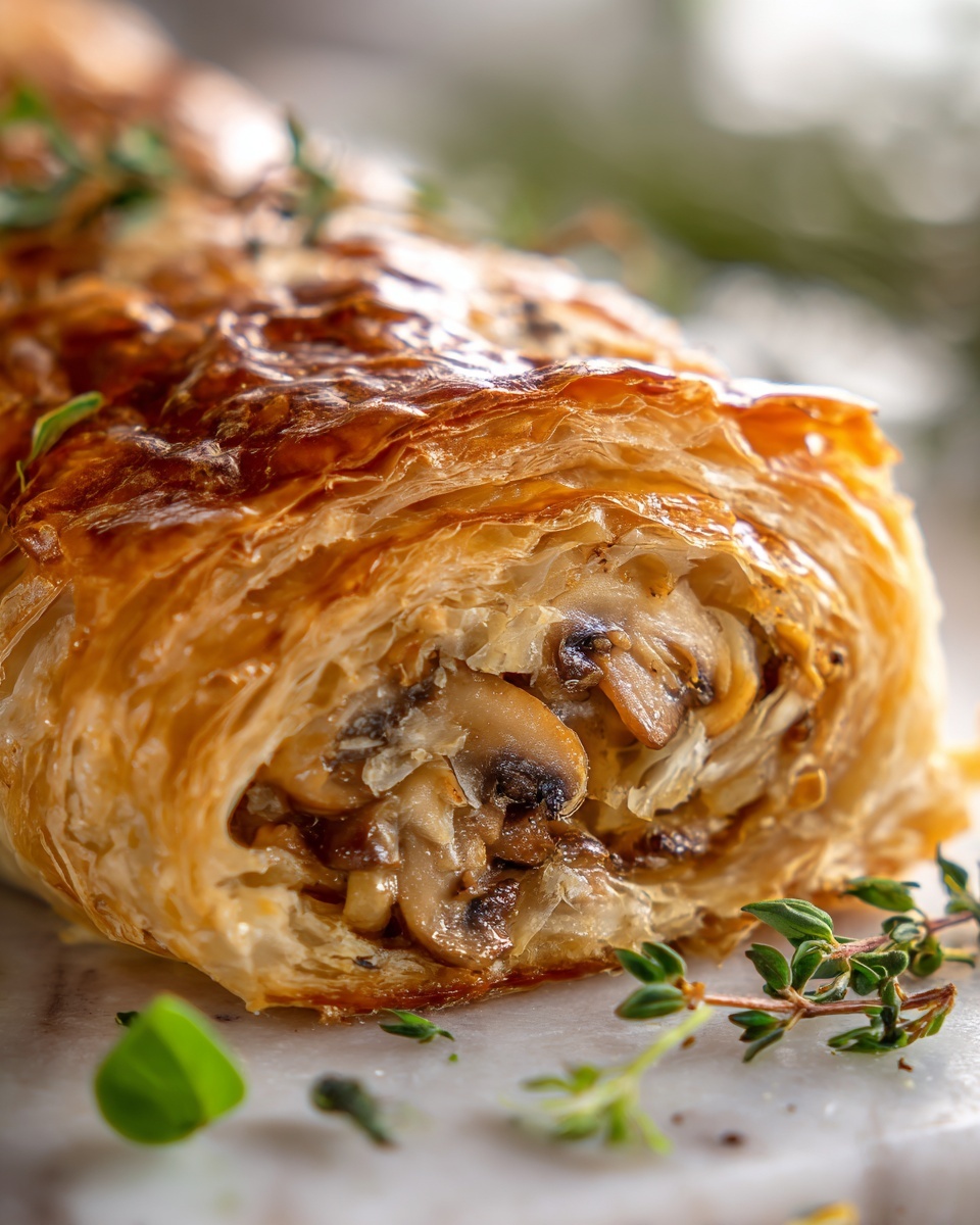 Mushroom Strudel with Leeks and Parmesan Cheese Recipe - Recipe Image