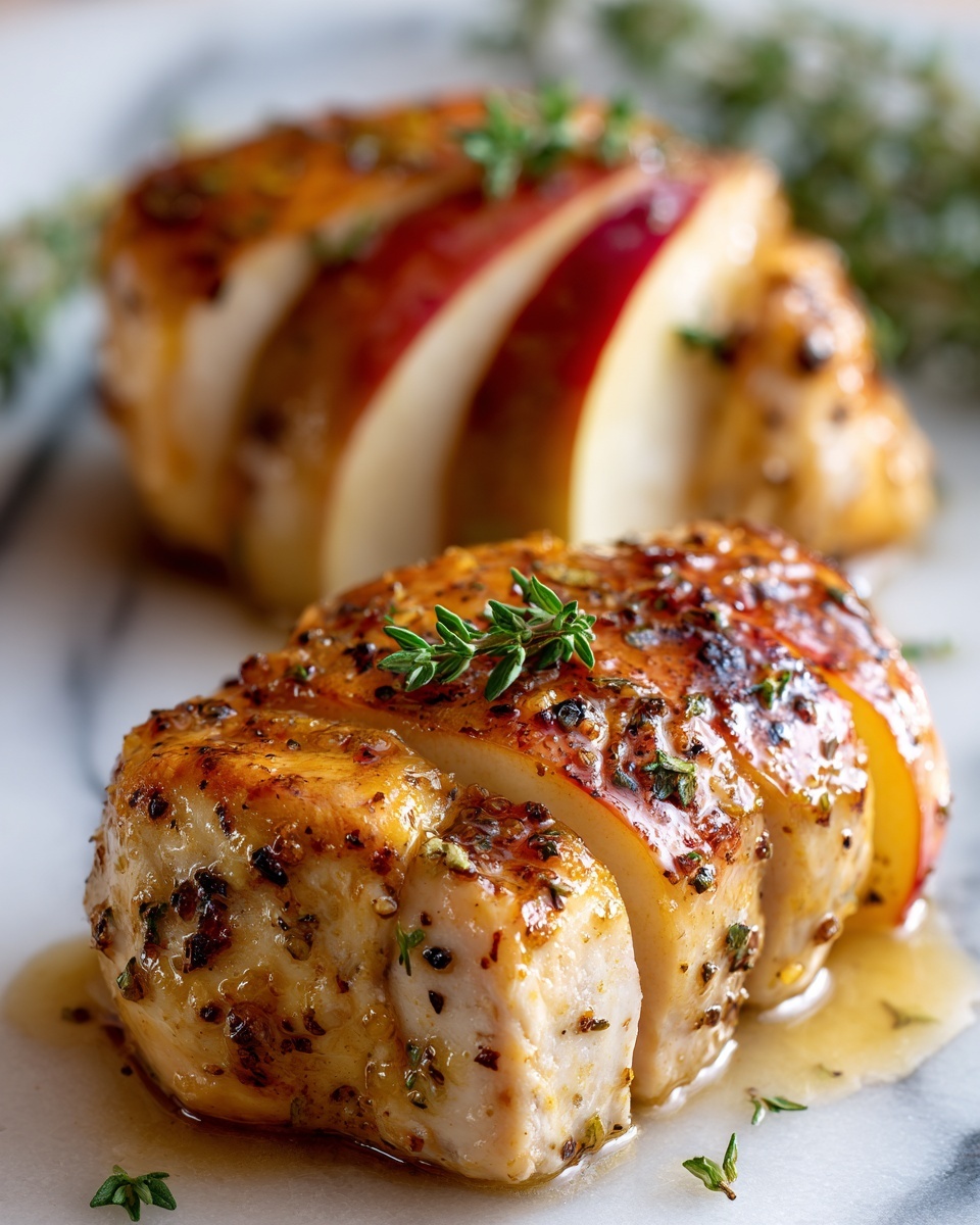 Maple Mustard Glazed Chicken Breast Stuffed with Brie & Apple Recipe - Recipe Image