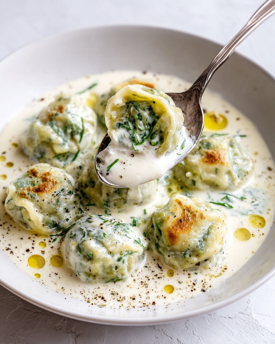 Chicken Ricotta Meatballs with Spinach Alfredo Sauce Recipe - Recipe Image
