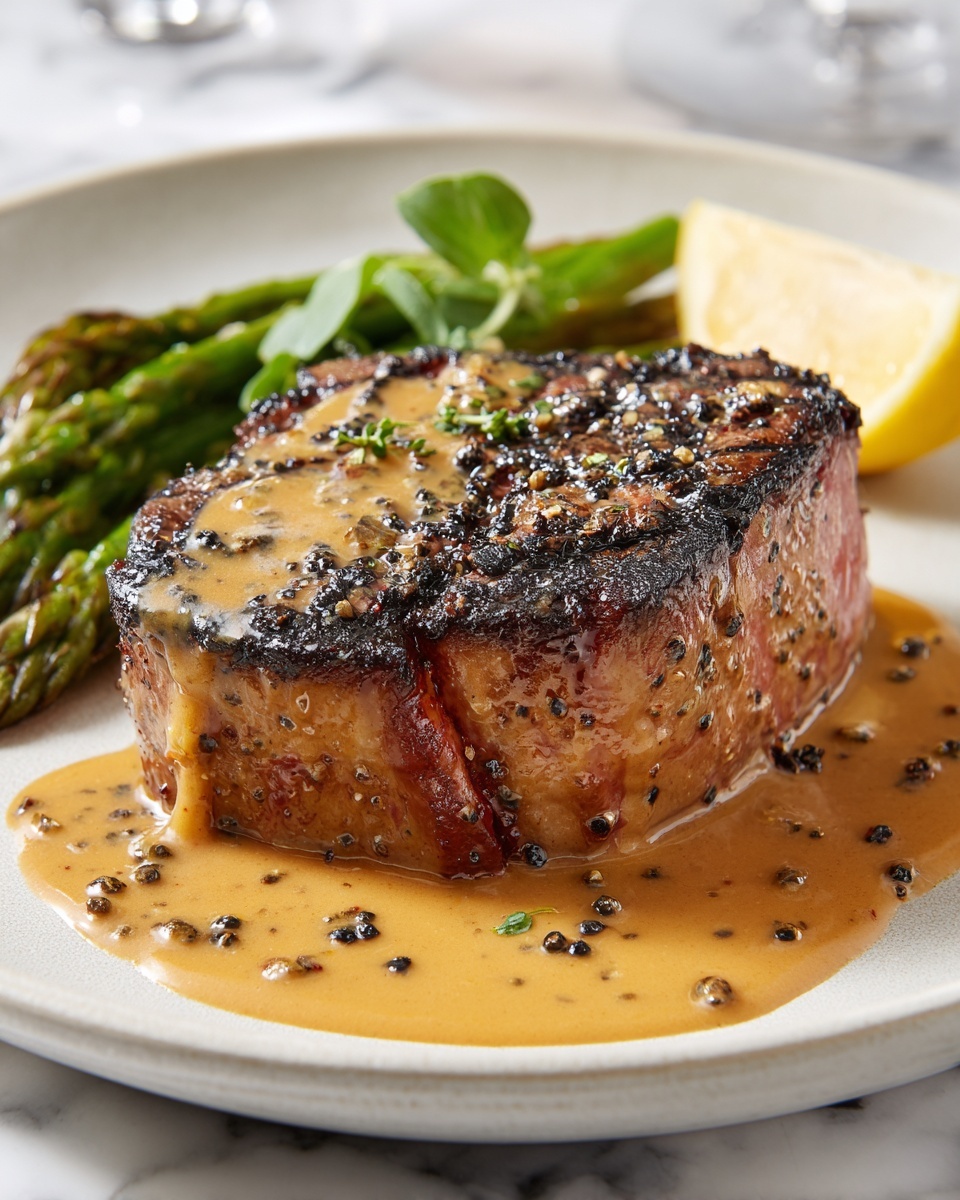 Filet Mignon with Creamy Peppercorn Sauce Recipe - Recipe Image
